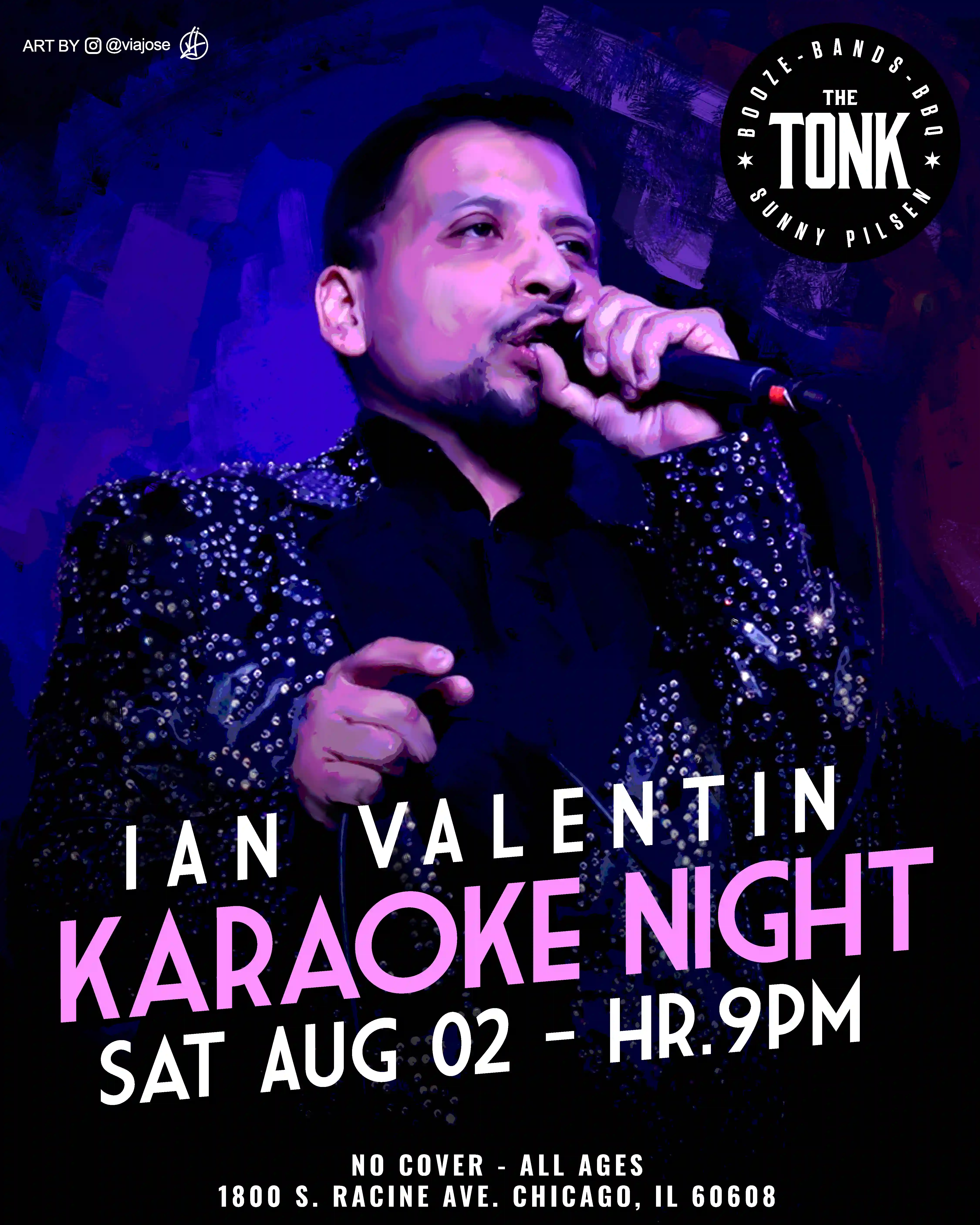 Image of the artist scheduled to perform at the restaurant