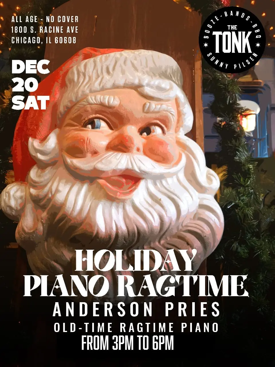 Image of the artist scheduled to perform at the restaurant