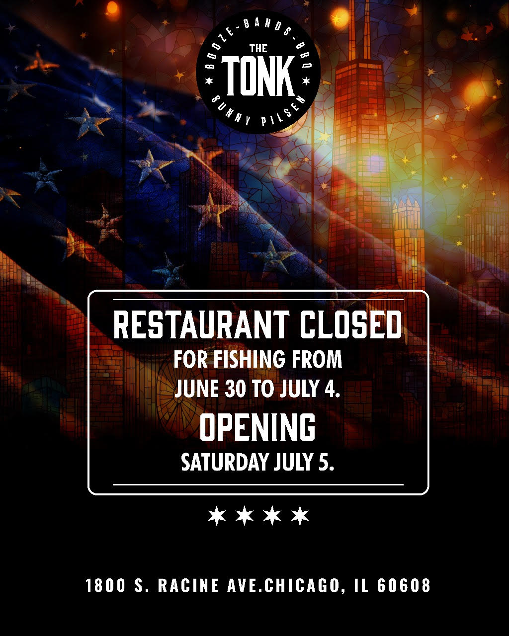 Poster for Fourth of July Holiday Closure 2025