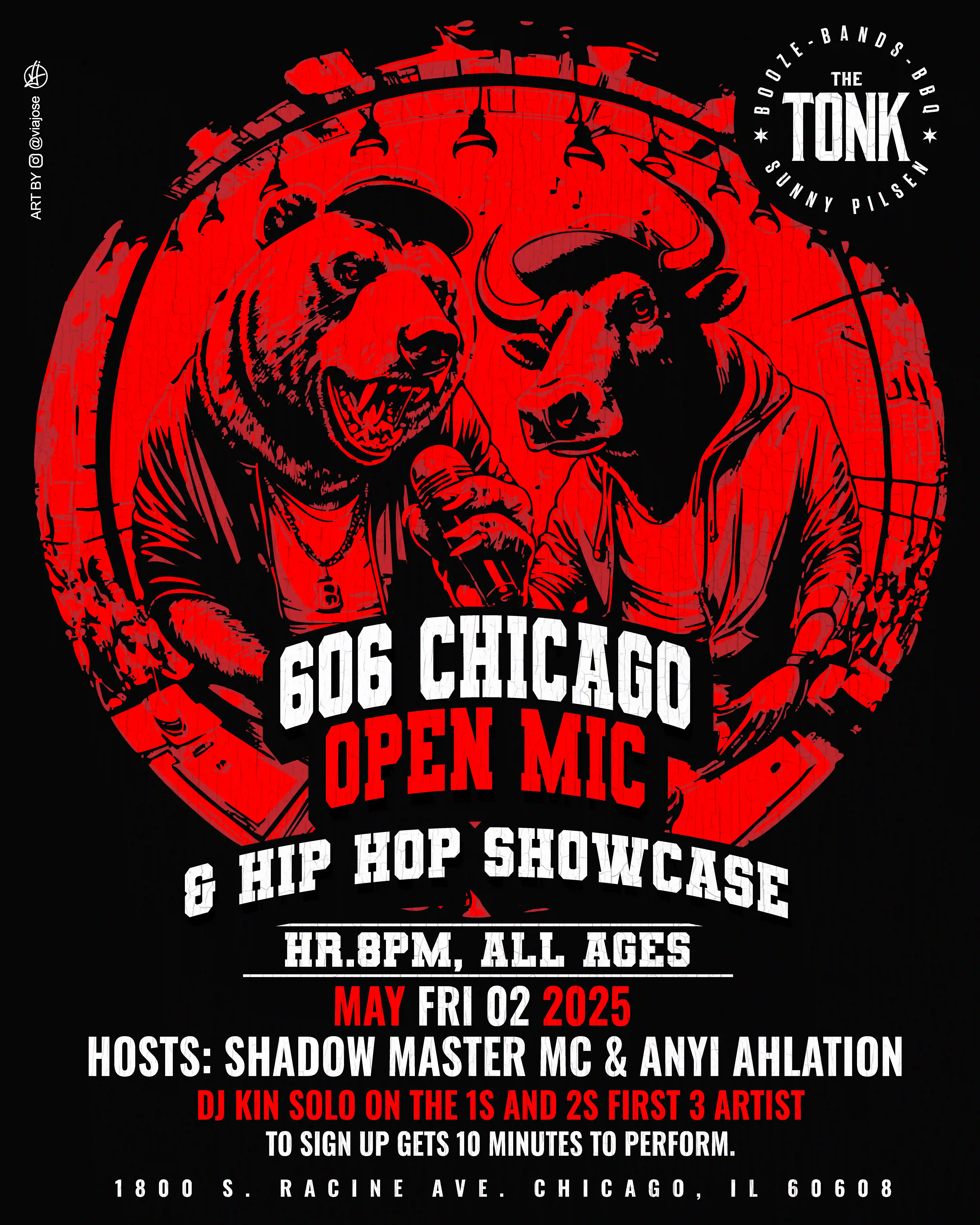 606 Chicago Open Mic & Hip Hop Showcase event poster