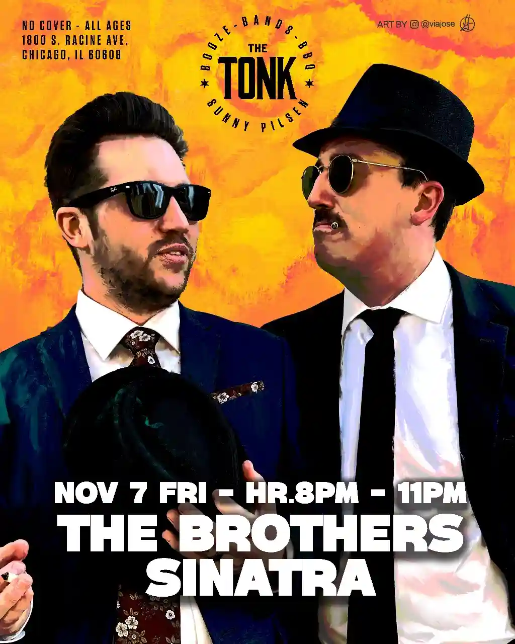 Image of the artist scheduled to perform at the restaurant