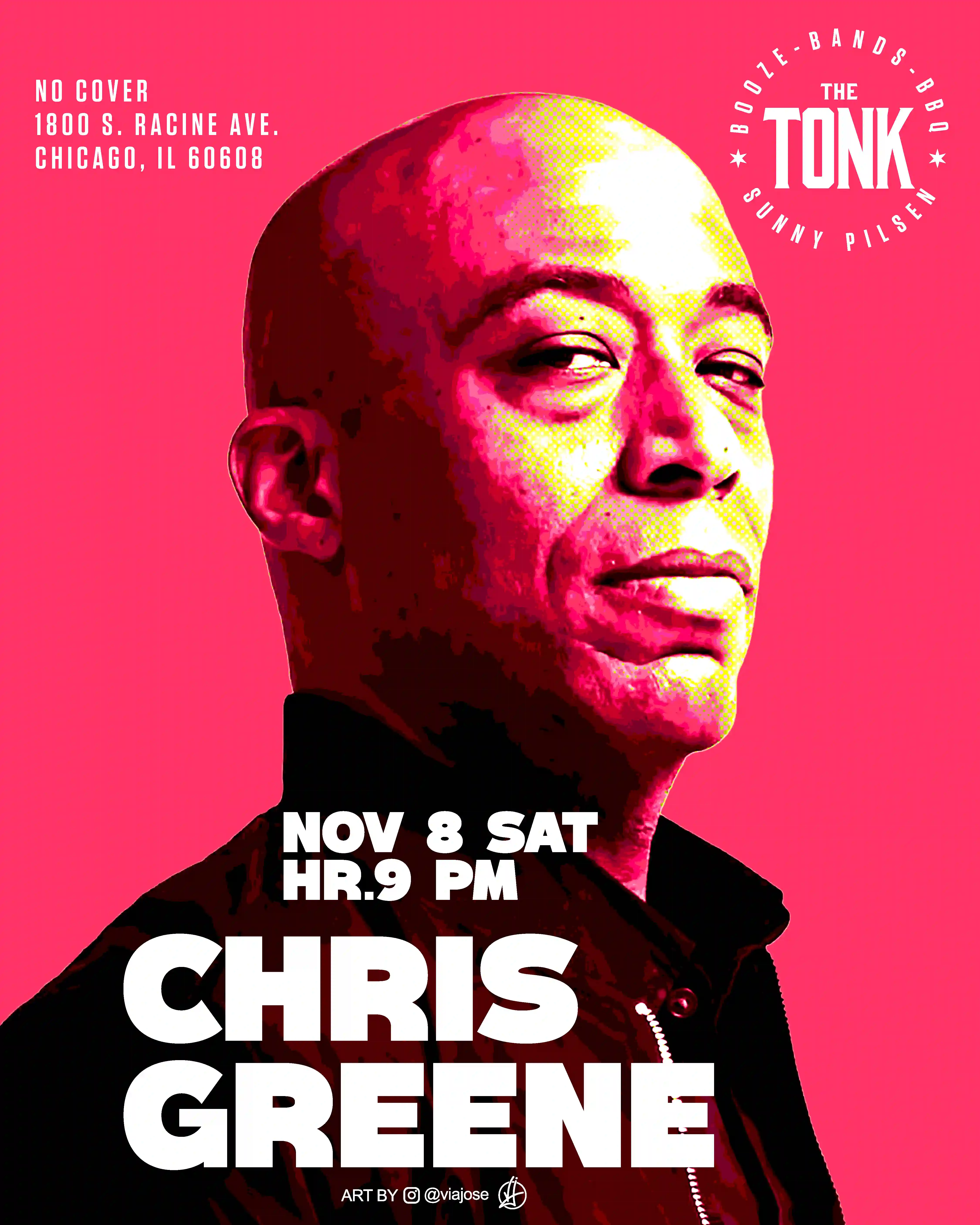 Image of the artist scheduled to perform at the restaurant