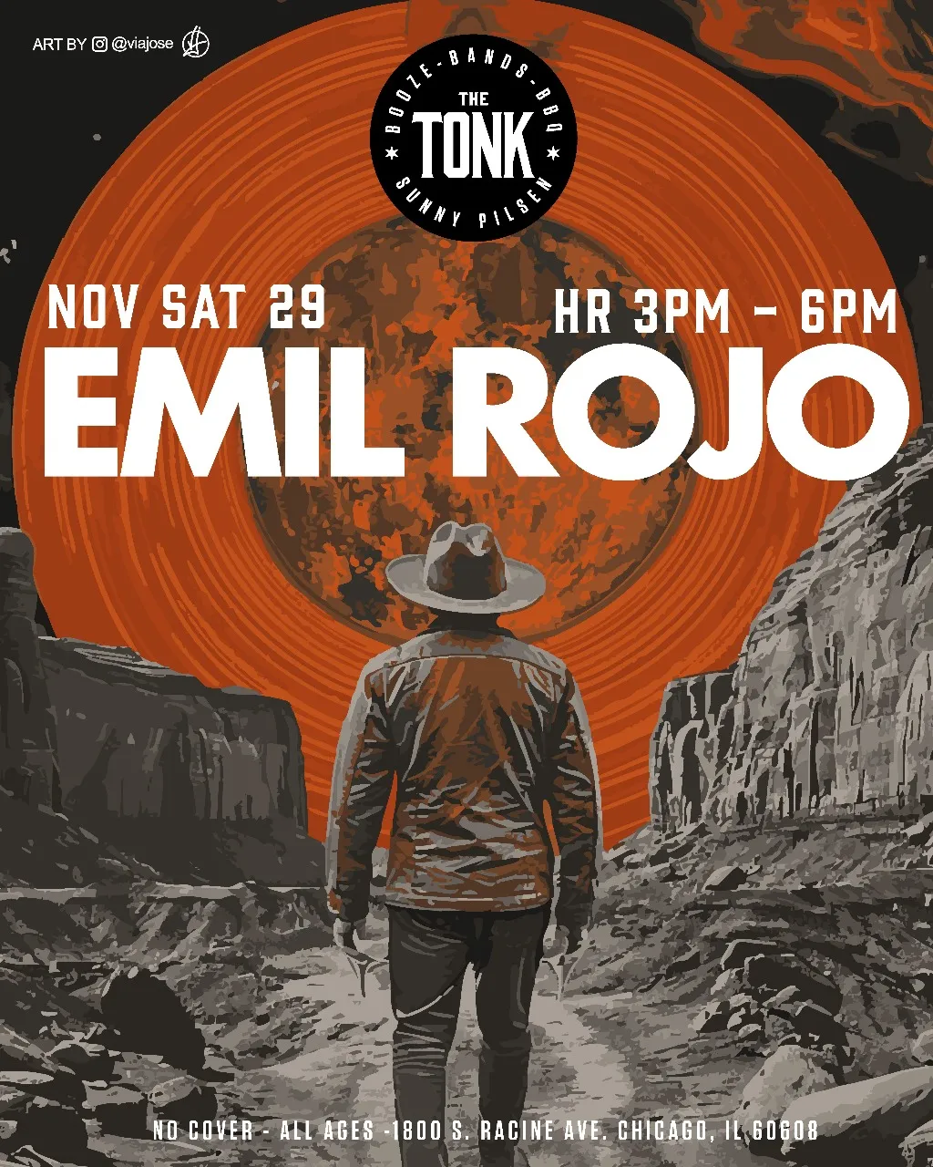 Image of the artist scheduled to perform at the restaurant