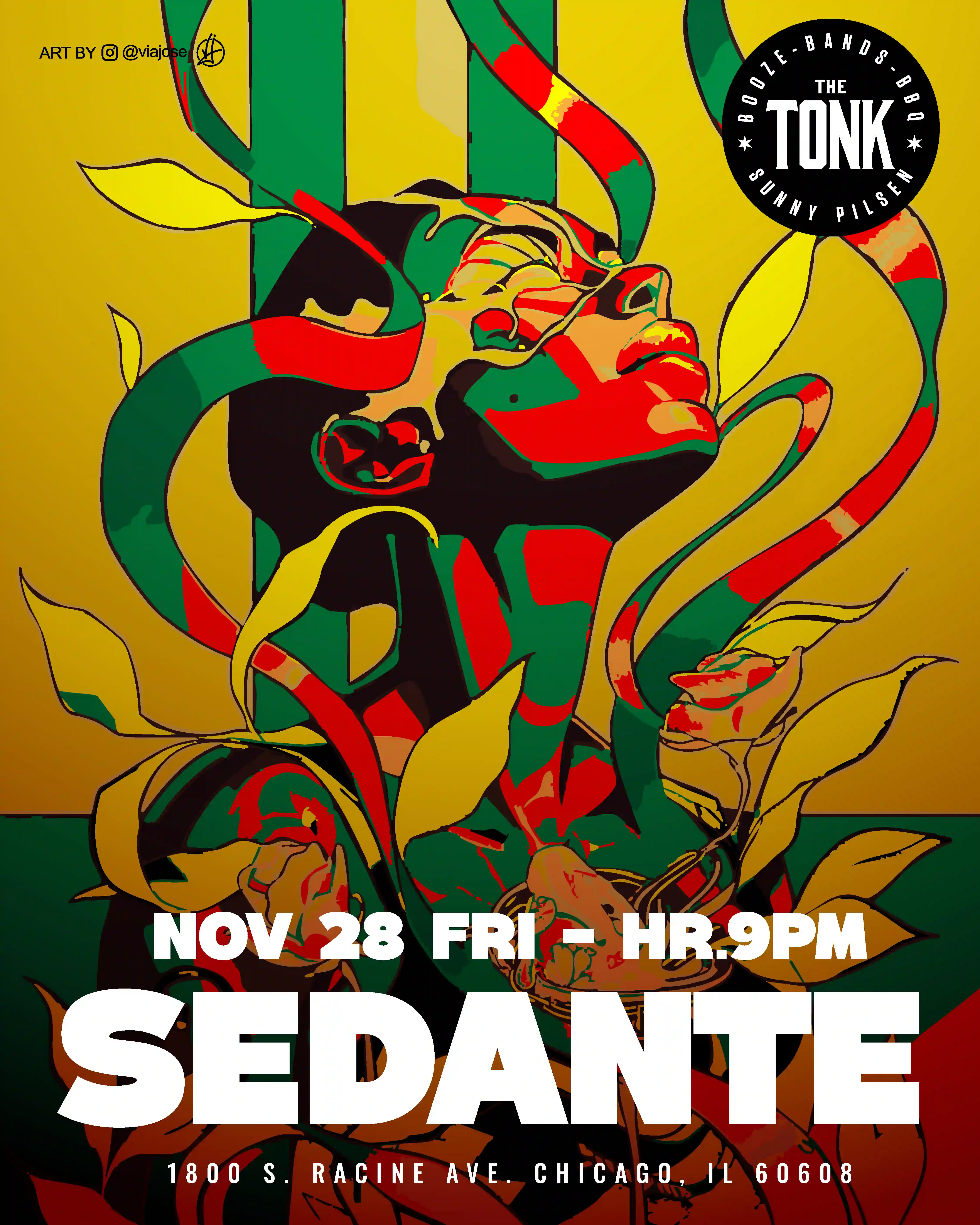 Image of the artist scheduled to perform at the restaurant