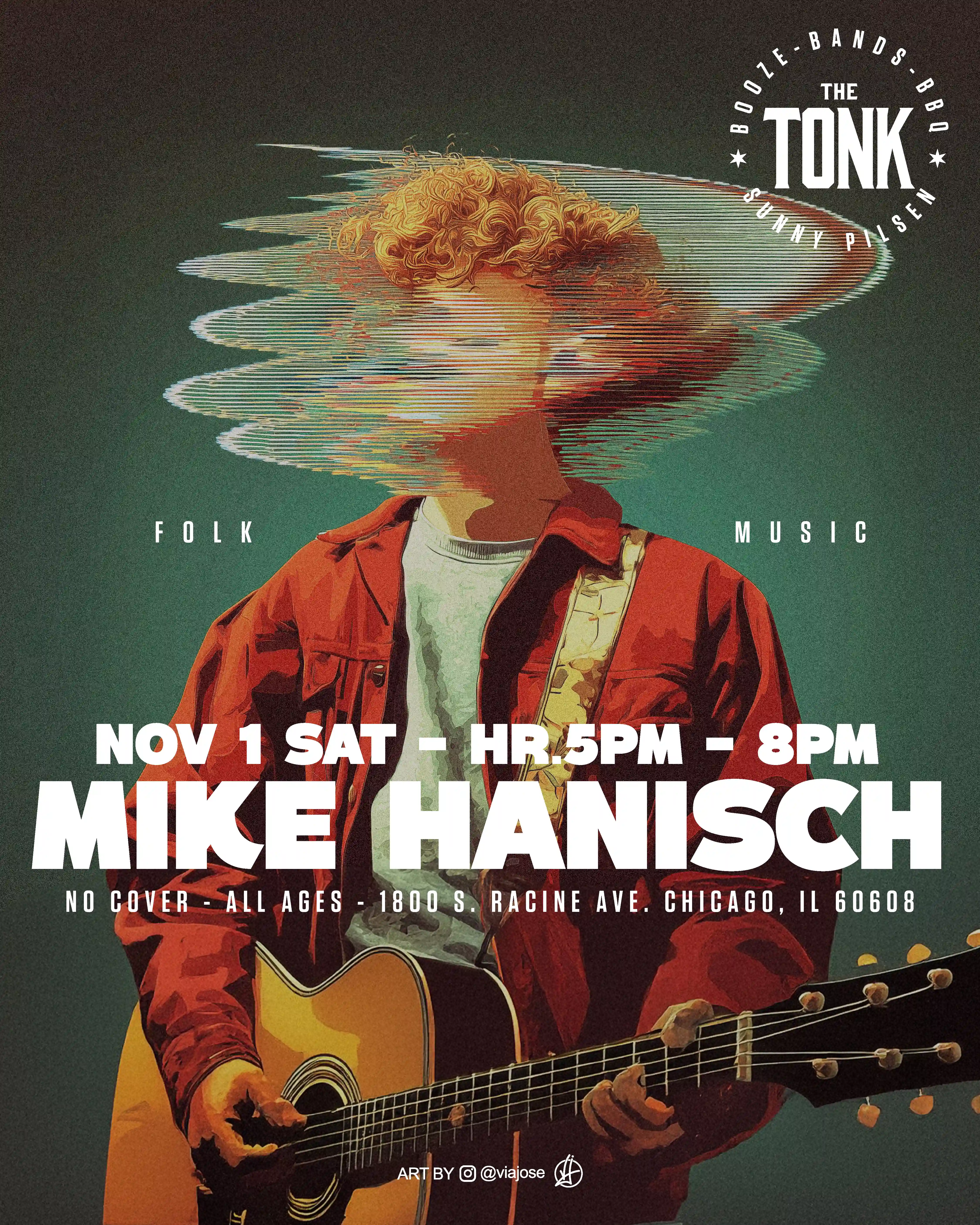 Image of the artist scheduled to perform at the restaurant