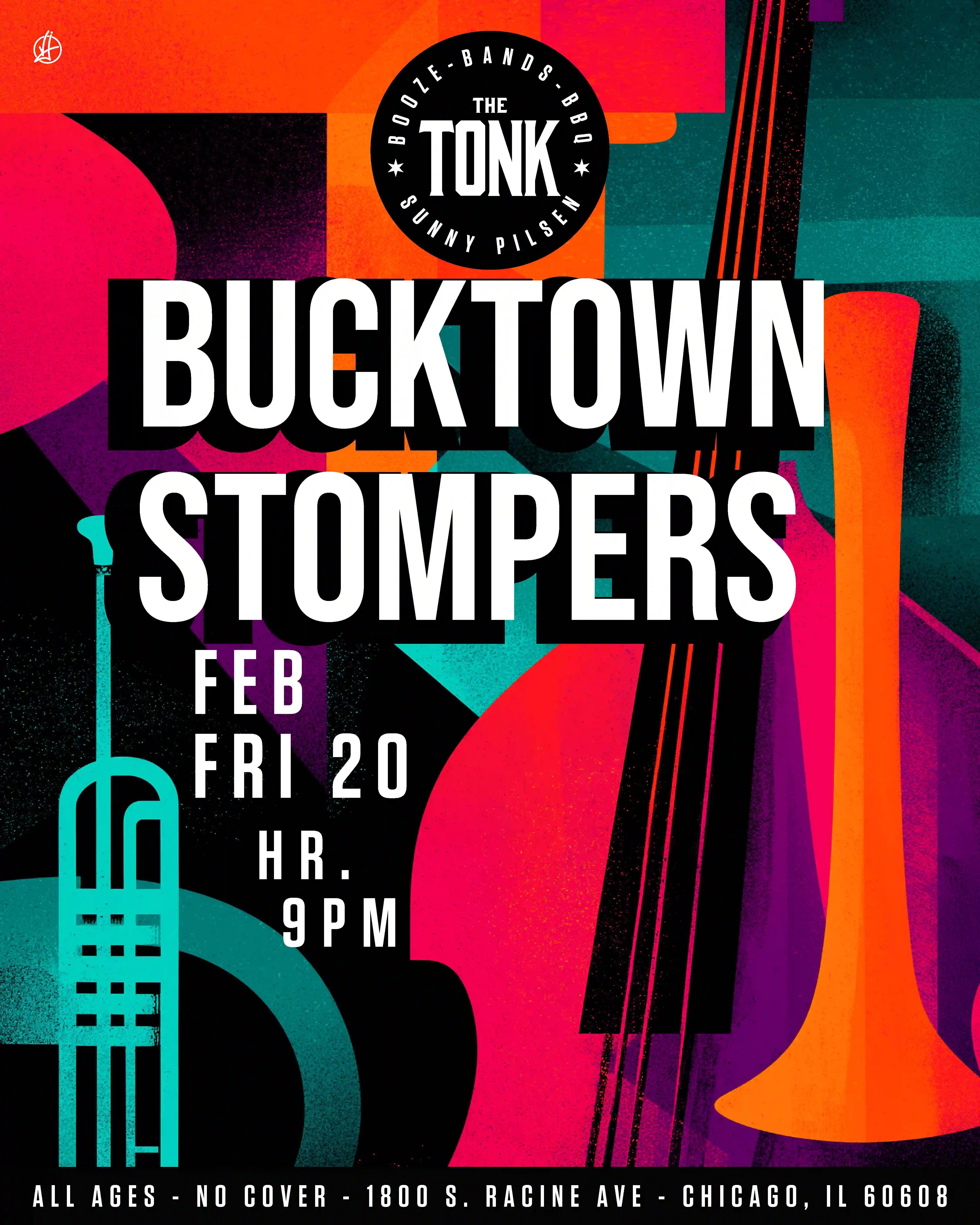 Poster for Bucktown Stompers performing at The Tonk Chicago