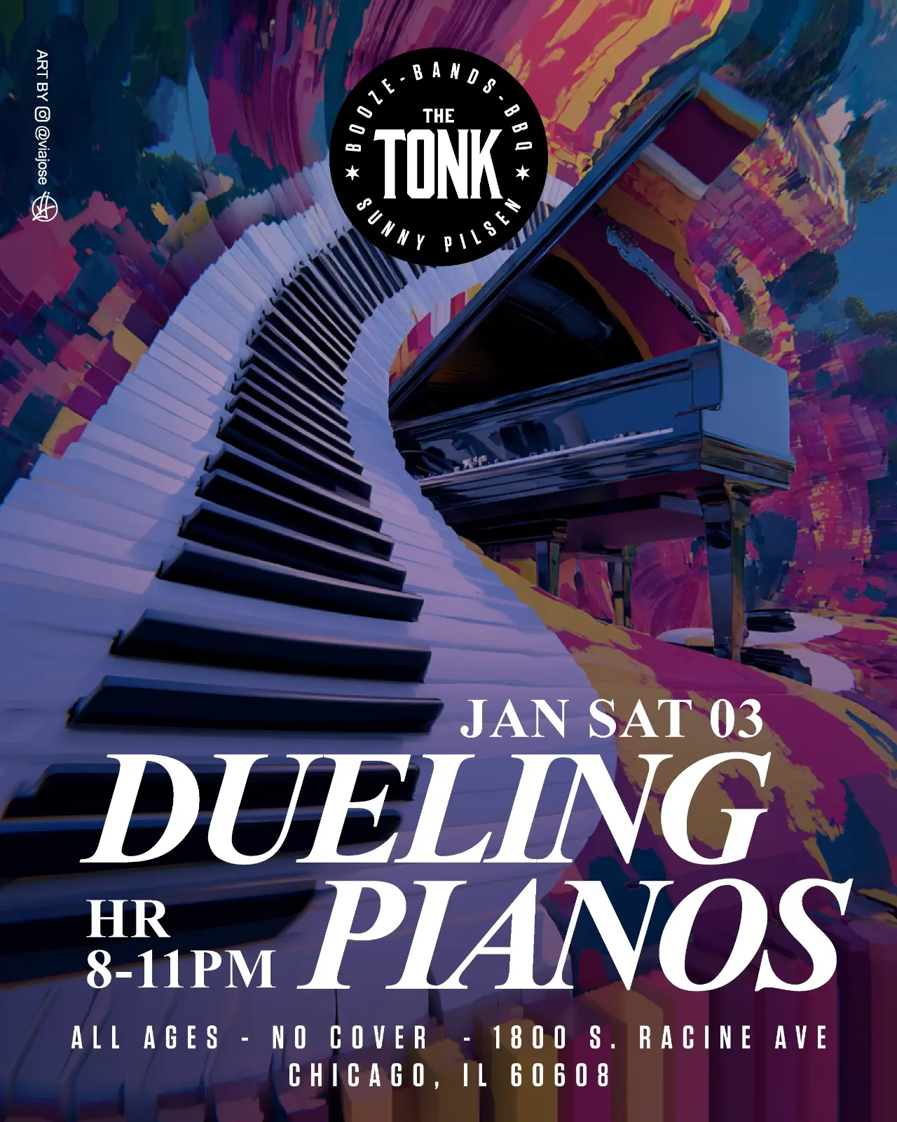 Image of the artist scheduled to perform at the restaurant