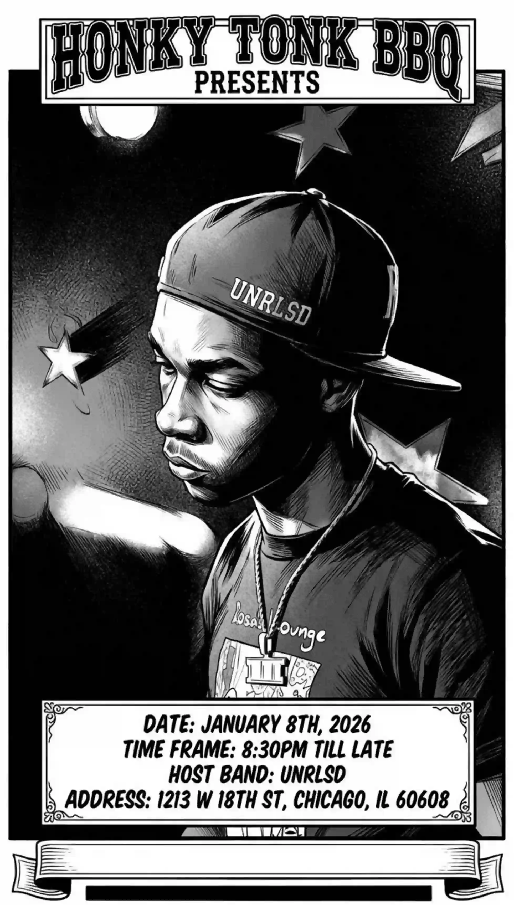 Image of the artist scheduled to perform at the restaurant