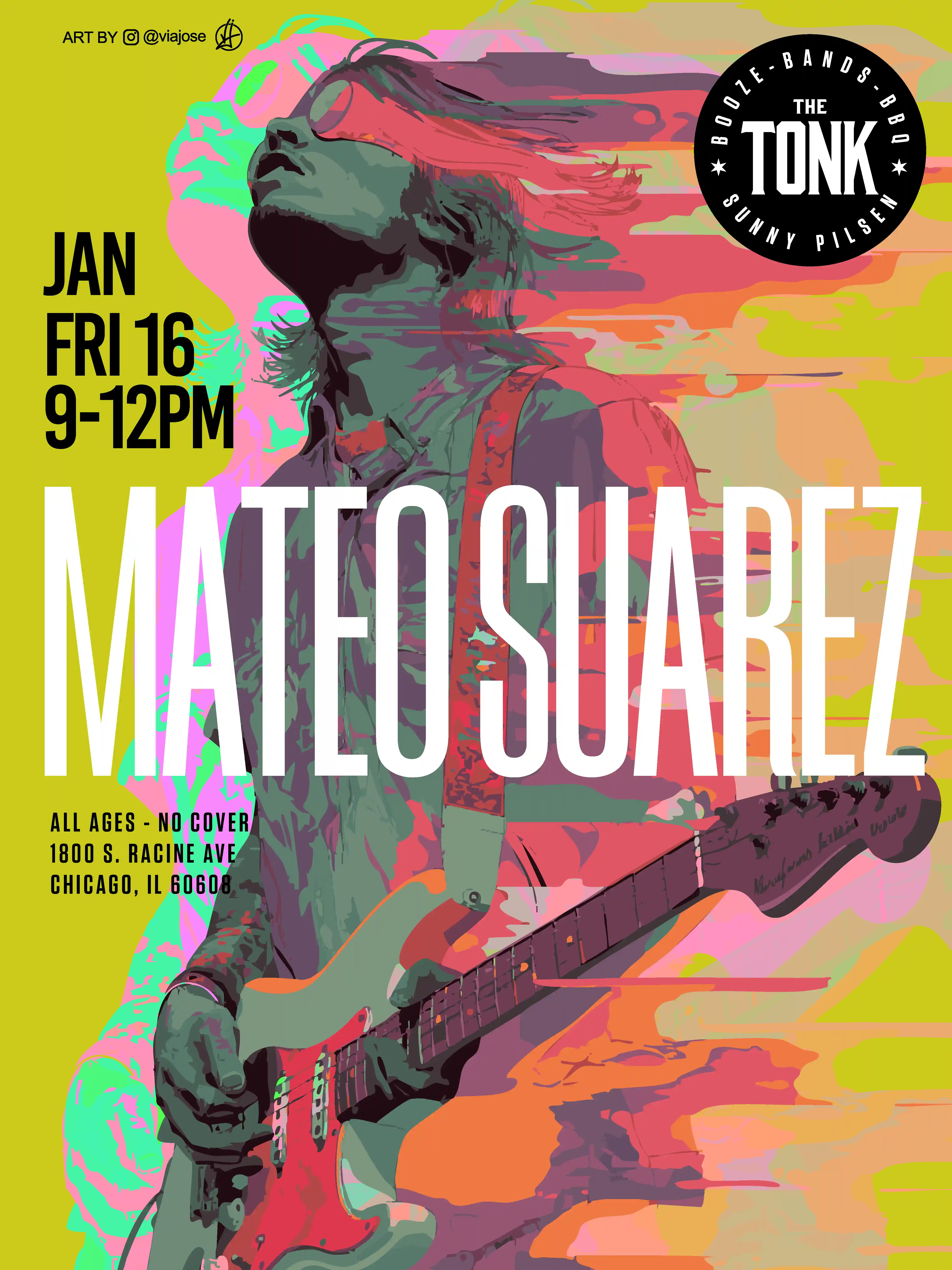 Image of the artist scheduled to perform at the restaurant