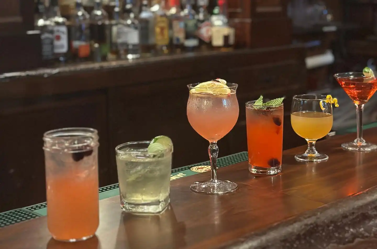 image of drinks at the bar